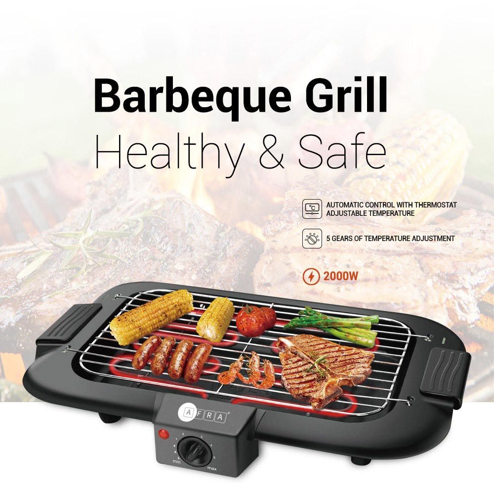 Afra - Japan Portable Electric Barbeque Grill - Black - 2000 W