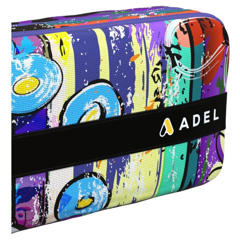 Adel - Pink Flower Printed Dual Zip Pencil Bag