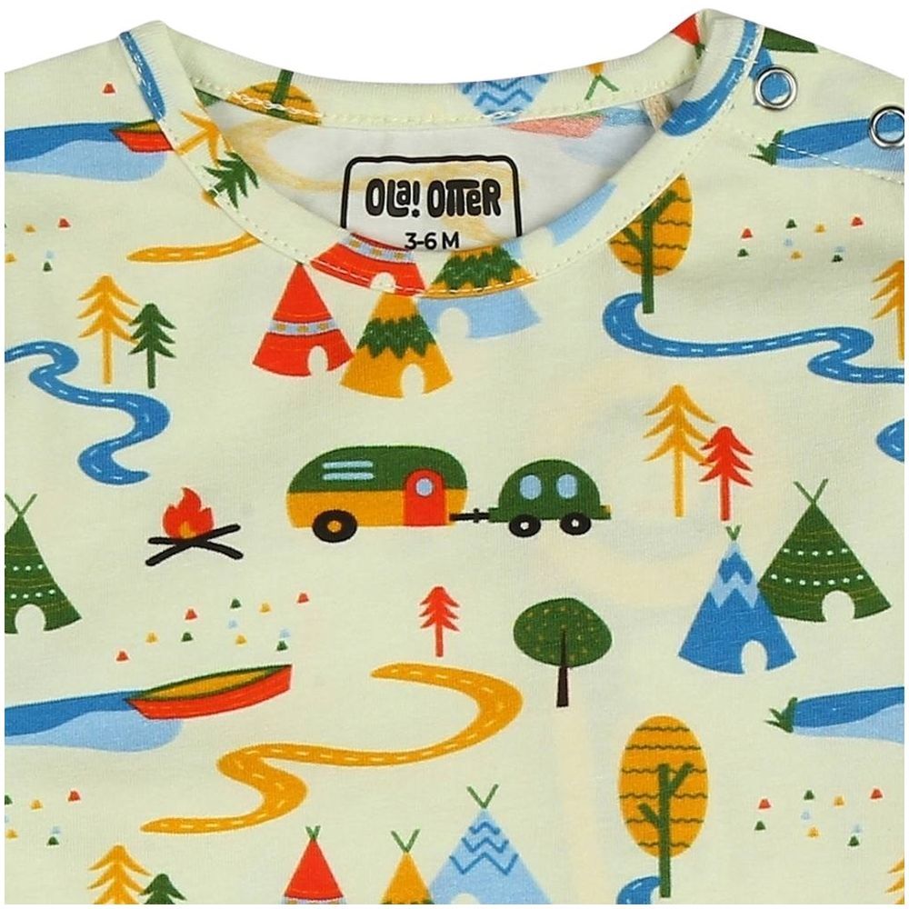 Ola Otter - Baby Footie Sleepsuit - Happy Camping