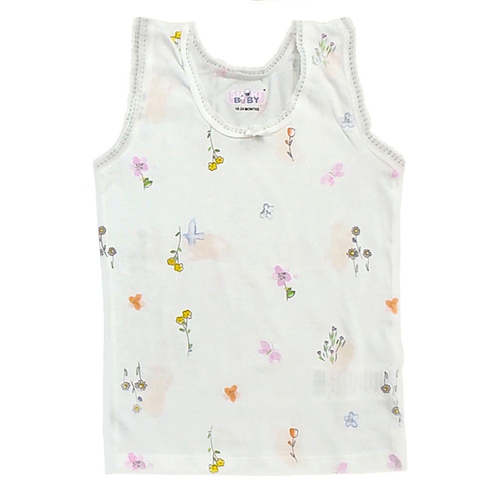 Smart Baby - 3pc-Set - Baby Girl Printed Sleeveless Vest