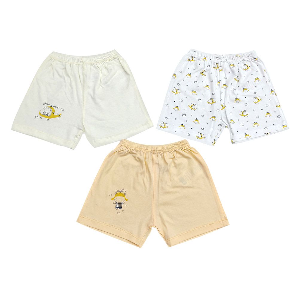 Smart Baby - 3pc-Set - Baby Boy Printed Shorts