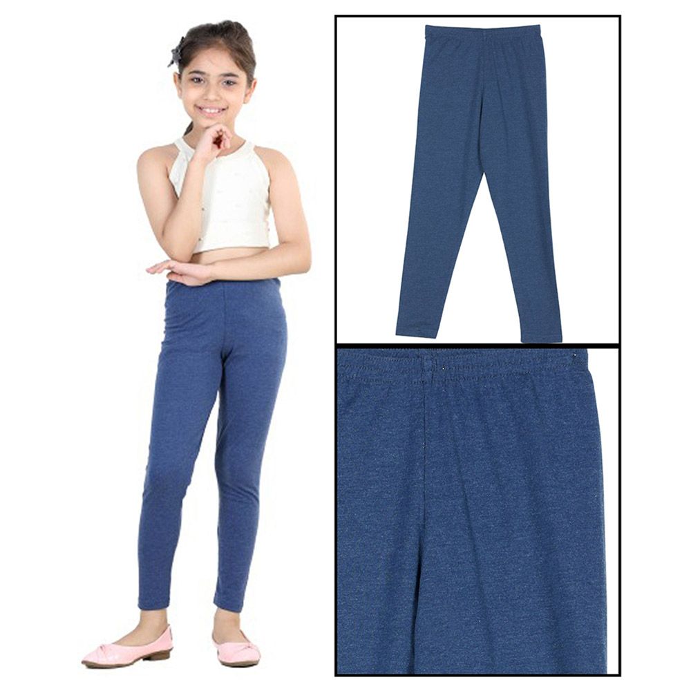 Nexgen Girls - Plain Leggings - Indigo Melange