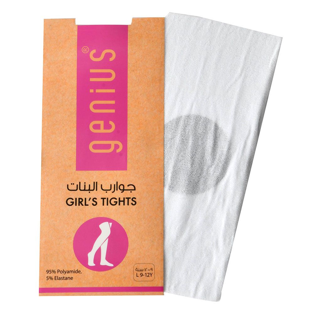 Genius - Girls Bow Deign Tights - White