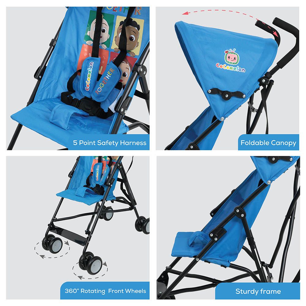 Cocomelon - Lightweight Buggy Stroller - Blue