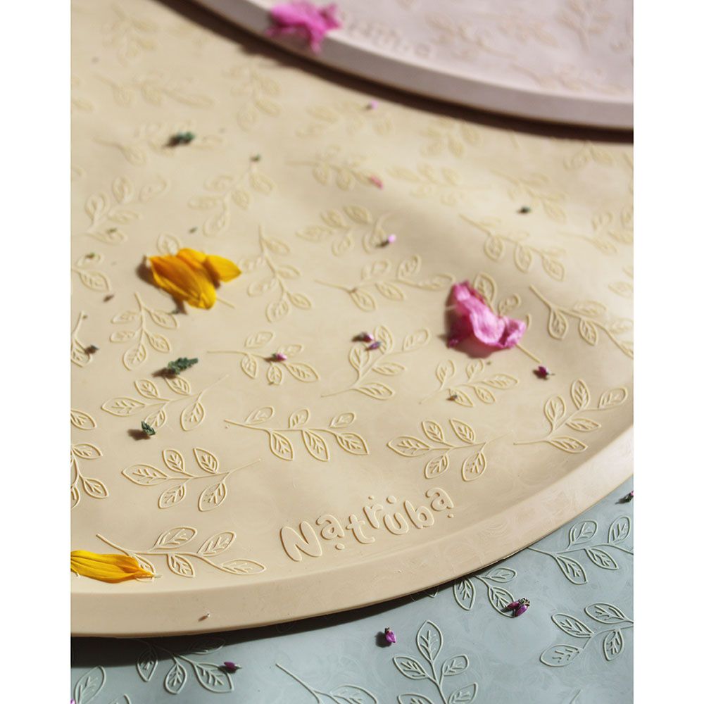 Natruba - Leaf Pattern Bath Mat - Yellow