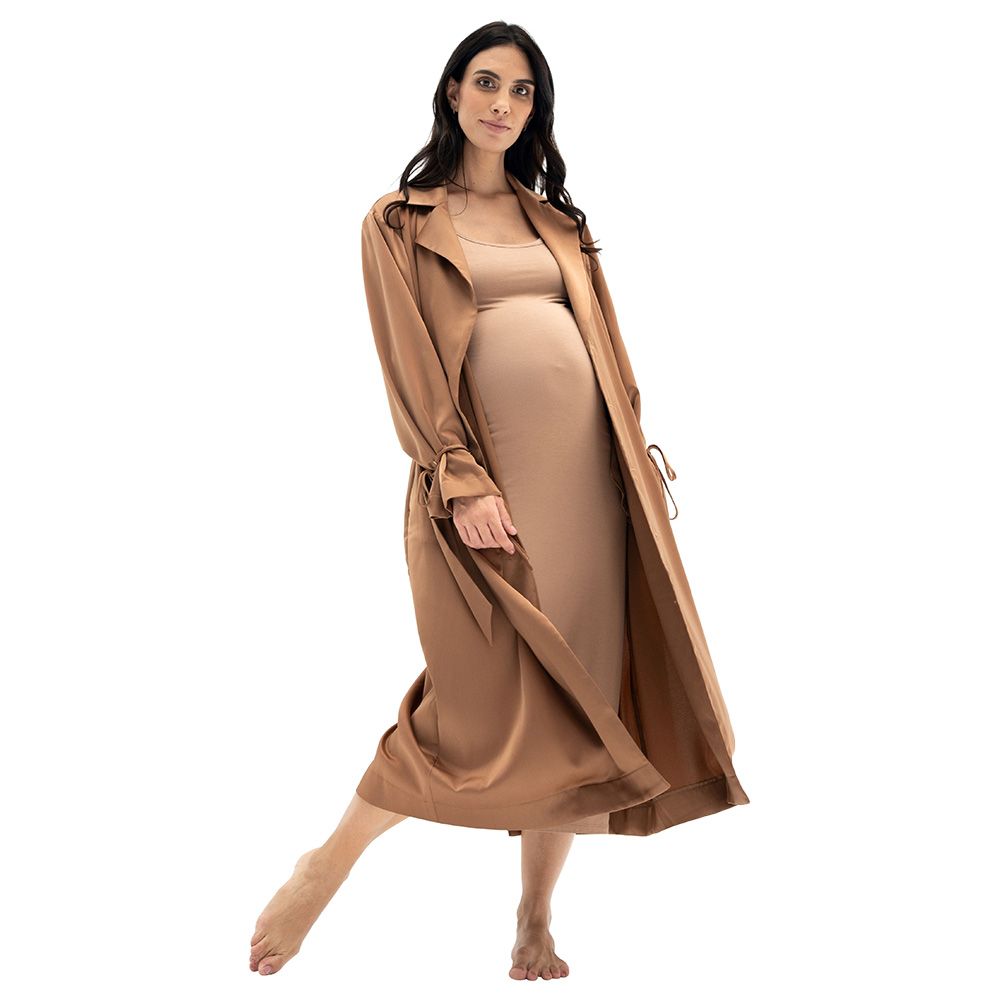 Bump'in Maternity - Willow Trench Dress - Brown