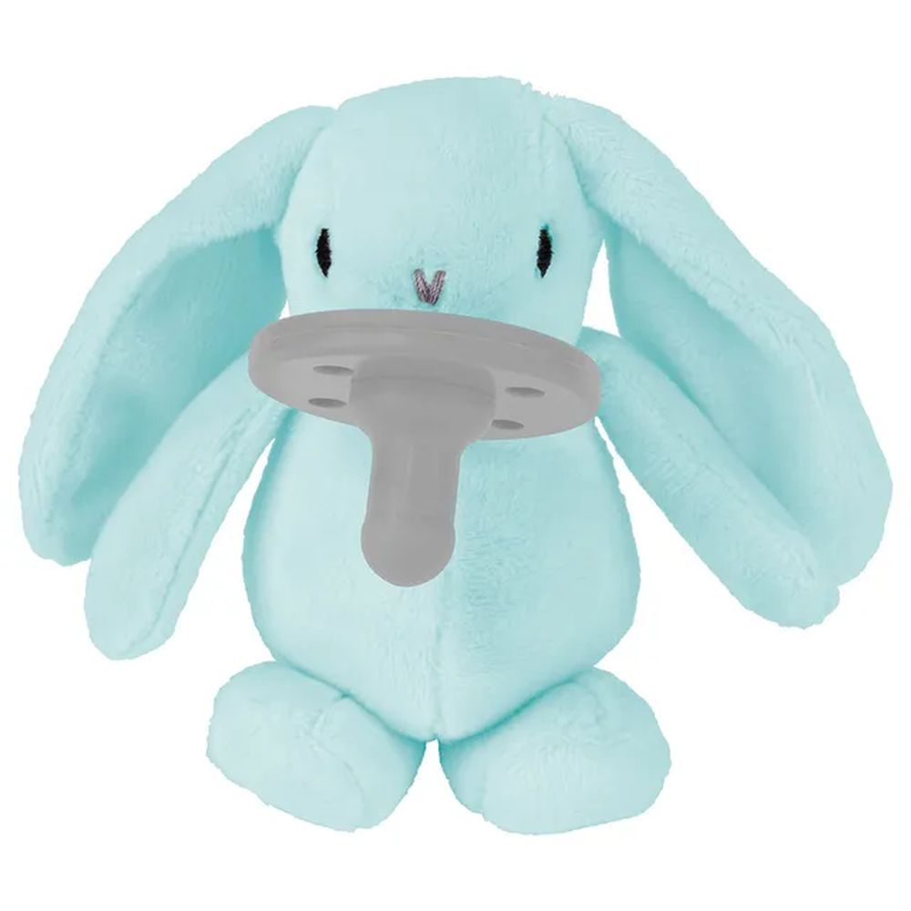 Minikoioi -Blue Bunny Plush Toy With Soother + FREE ONE Silicone Teether