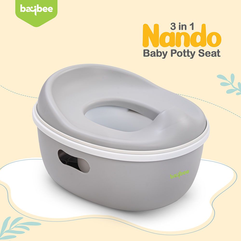 Baybee - Nando 3-In-1 Baby Potty Training Toilet Seat - Grey