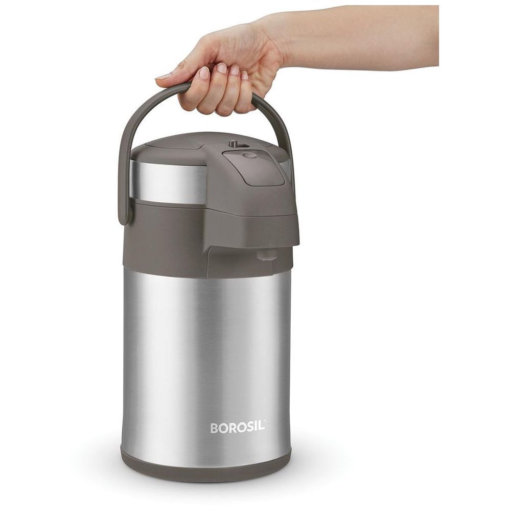 Borosil - Vacuum Insulated Airpot Flask - Silver -3 L