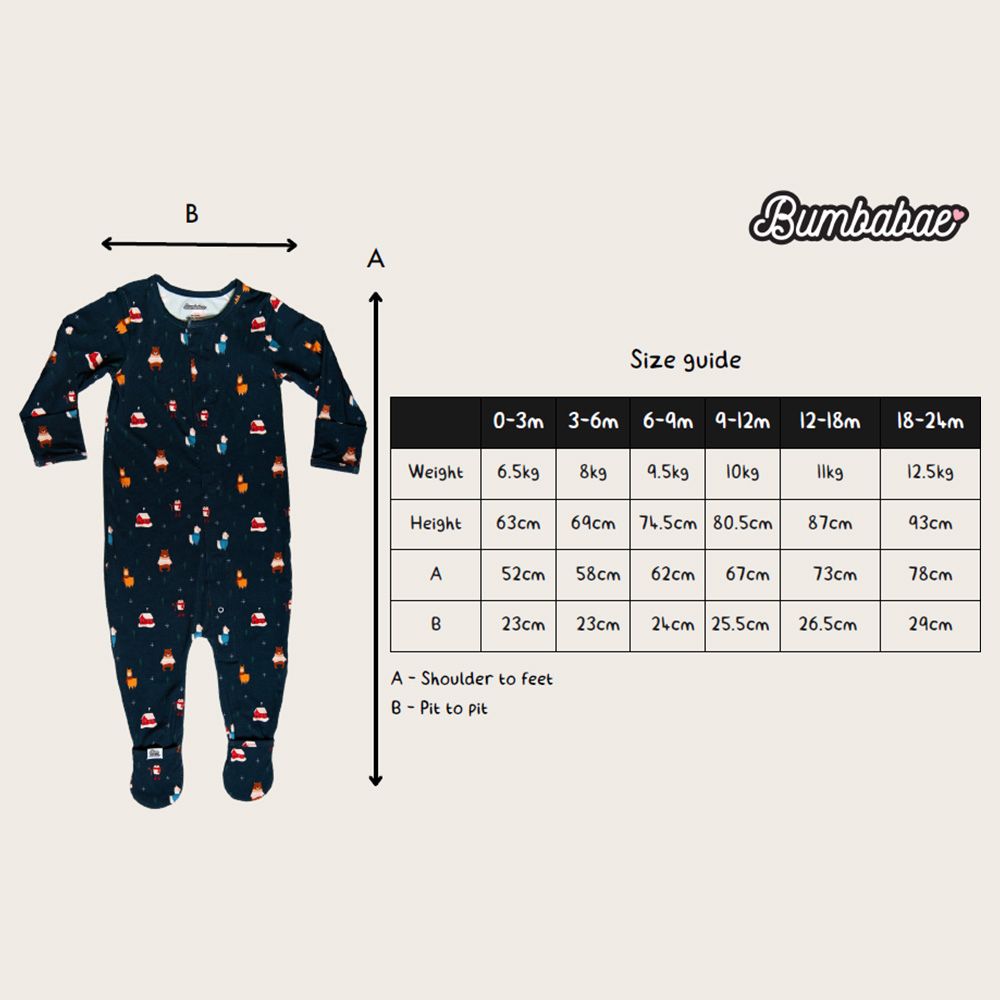 Bumbabae - Magnetic Clasp Sleepsuit - Fine Pineapple