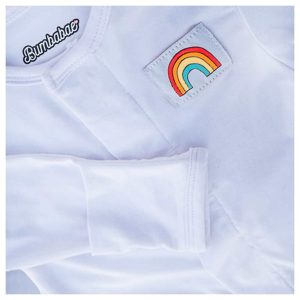 Bumbabae - Magnetic Clasp Sleepsuit - Stamp Of Rainbow