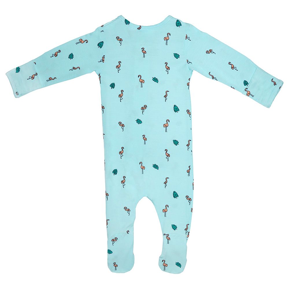 Bumbabae - Magnetic Clasp Sleepsuit - Pink Flamingo