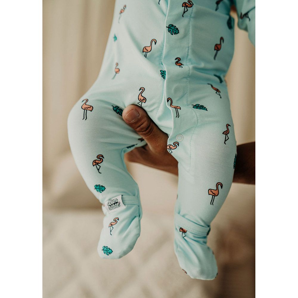 Bumbabae - Magnetic Clasp Sleepsuit - Pink Flamingo