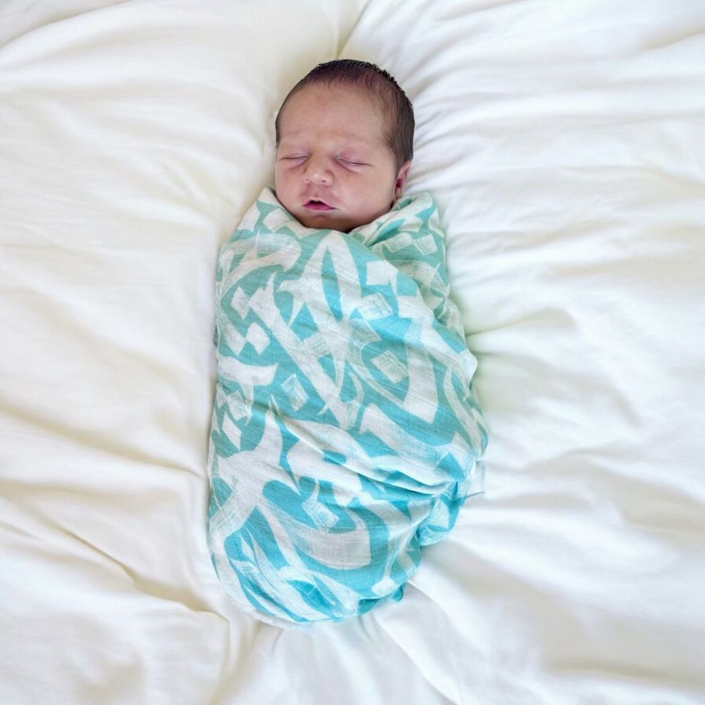 BALADI - Calligraphy Swaddle - Teal