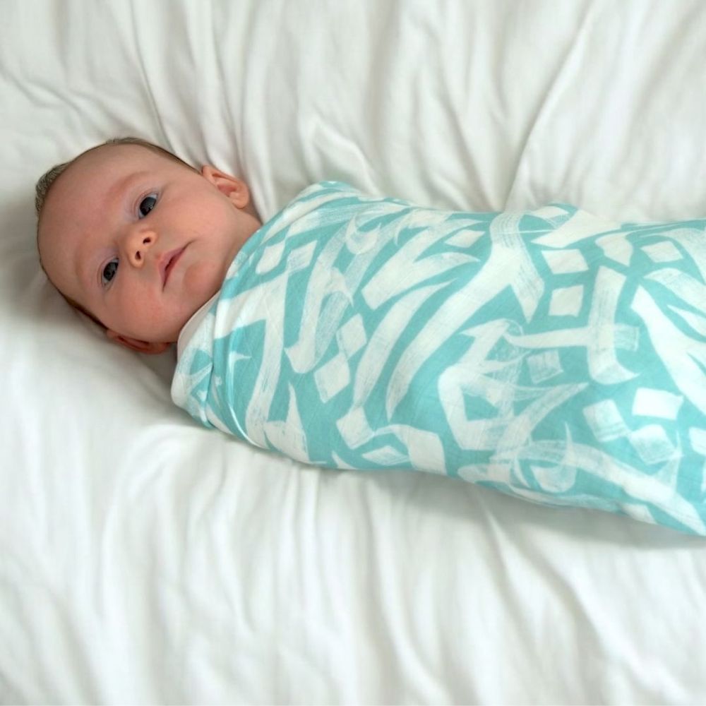 BALADI - Calligraphy Swaddle - Teal