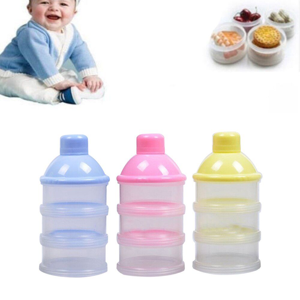 Blue Bird - 3 Tier Milk Powder Container - Color May Vary - 1pc