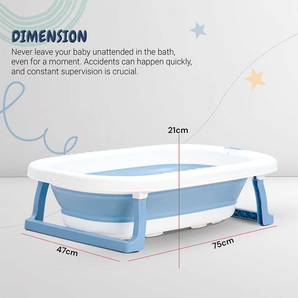 Baybee - Foldable Baby Bath Tub - Blue