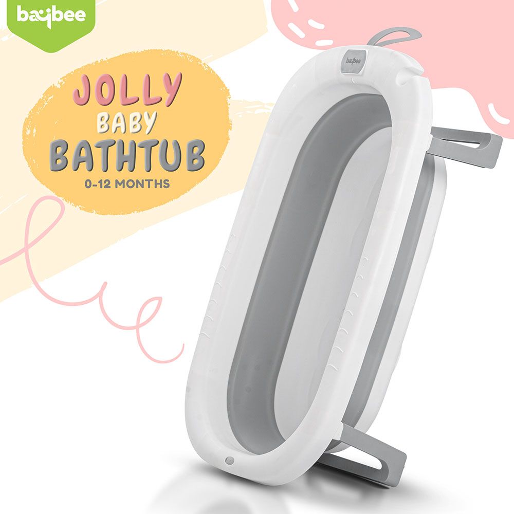 Baybee - Foldable Baby Bath Tub For Kids - Grey