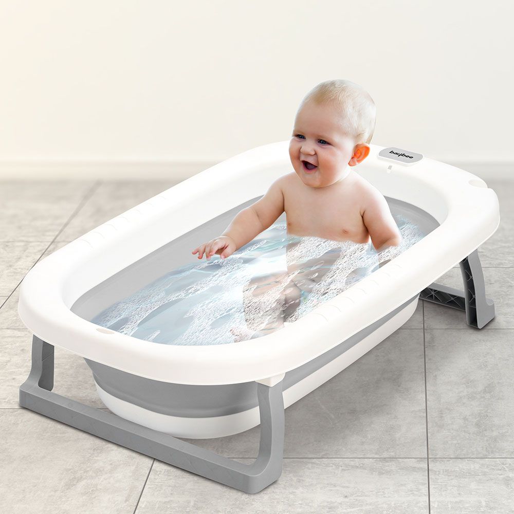 Baybee - Foldable Baby Bath Tub For Kids - Grey