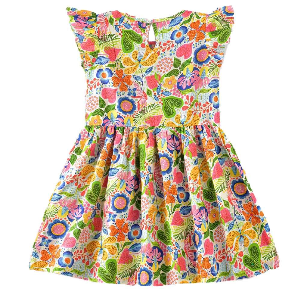 Jelliene - Sunshine Sprinkles Girls Floral Viscose Dress