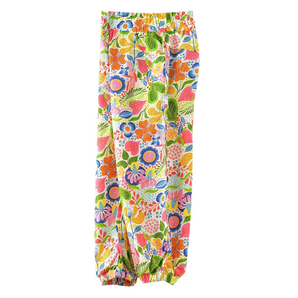 Jelliene - Breezy Blooms Girls Flowy Viscose Pants