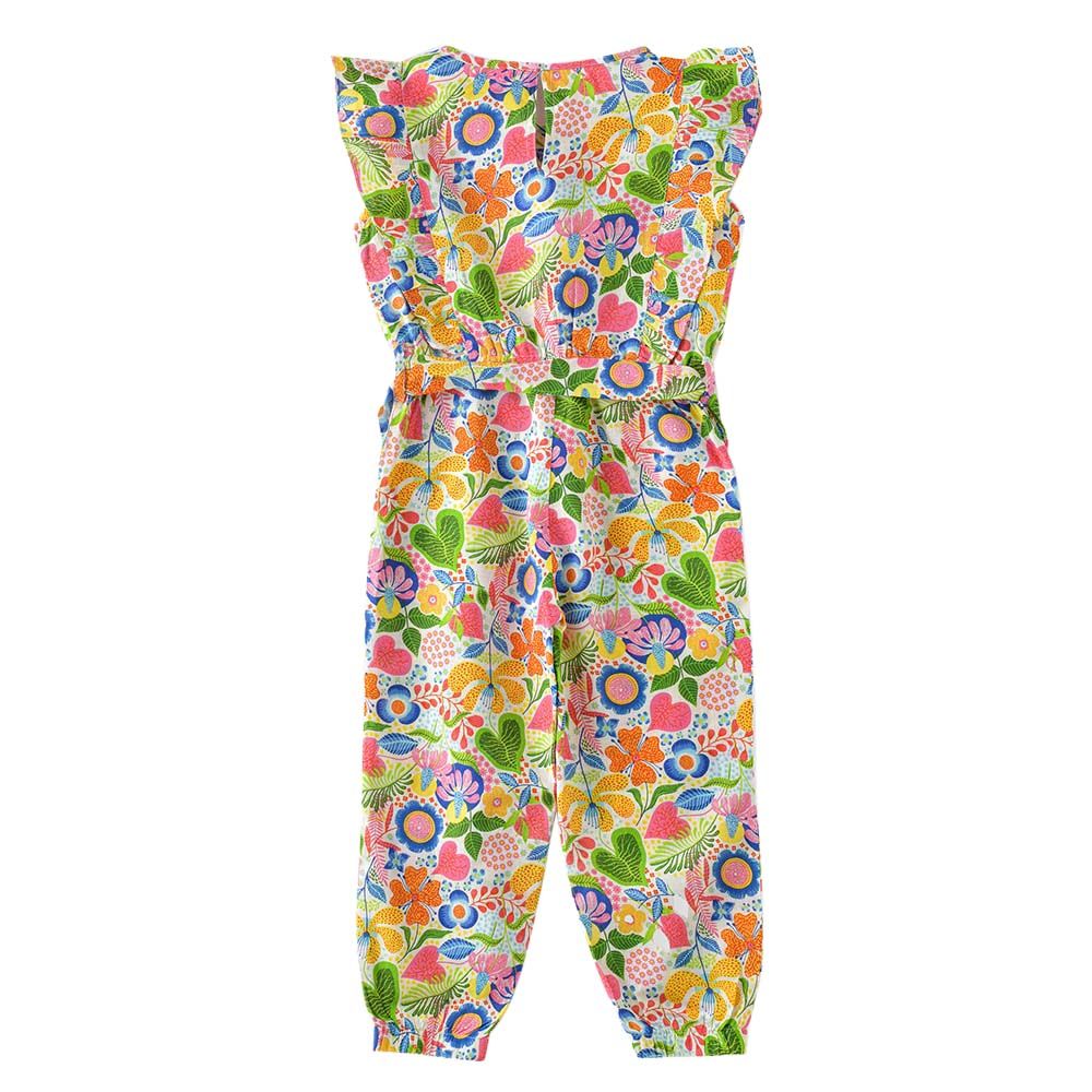 Jelliene - Sunny Smiles Soft Floral Pattern Jumpsuit