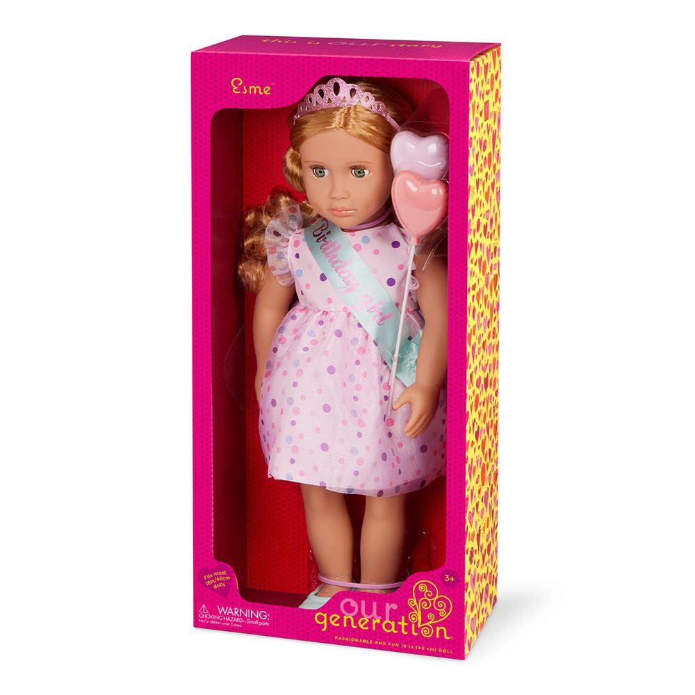 Our Generation - Esme Doll With Frilly Party Dress And Shoes - 18 Inch