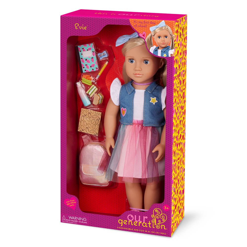 Our Generation - Evie First Day of School Doll Playset - 18 Inch