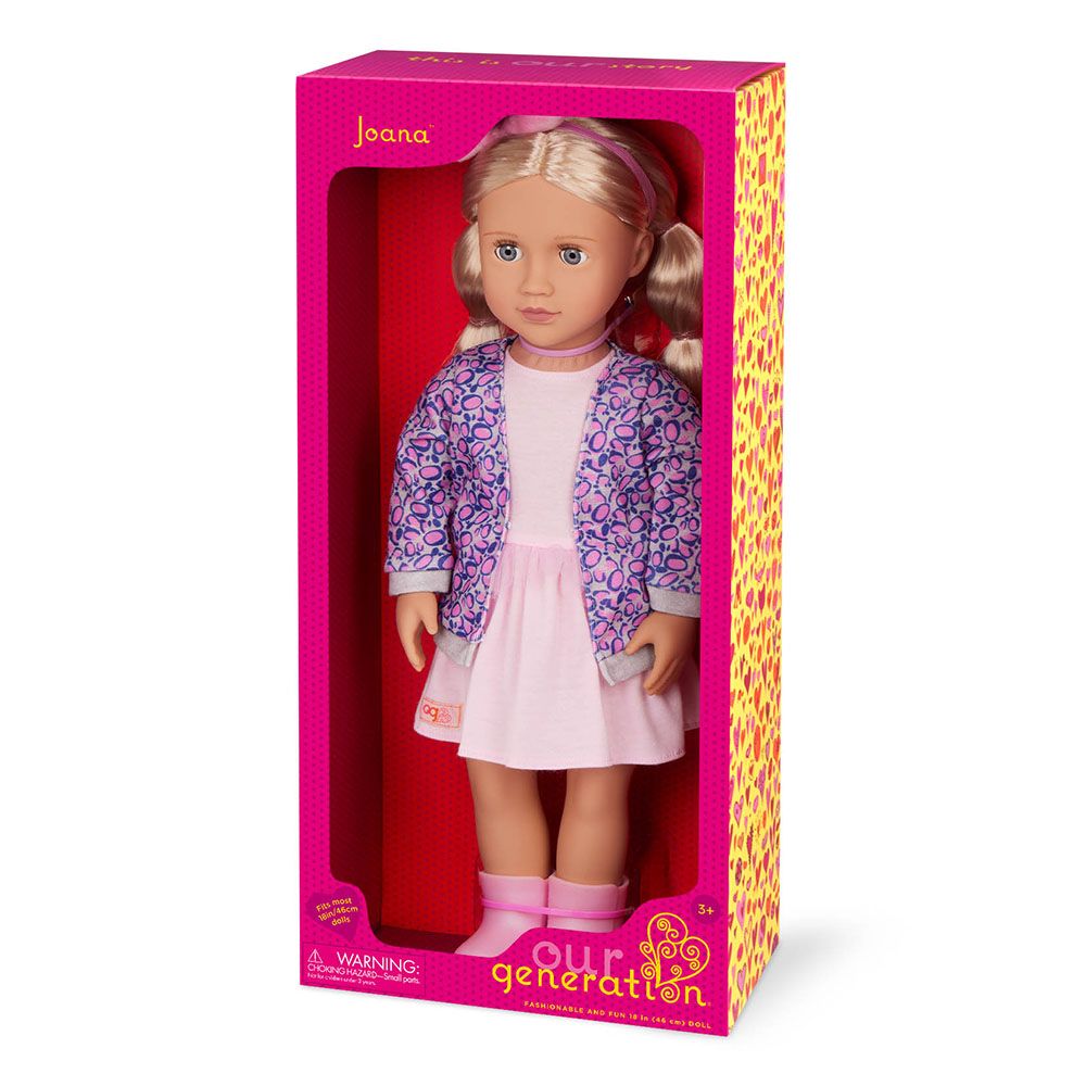 Our Generation - Joana Doll With Leopard Print Cardigan - 18 Inch