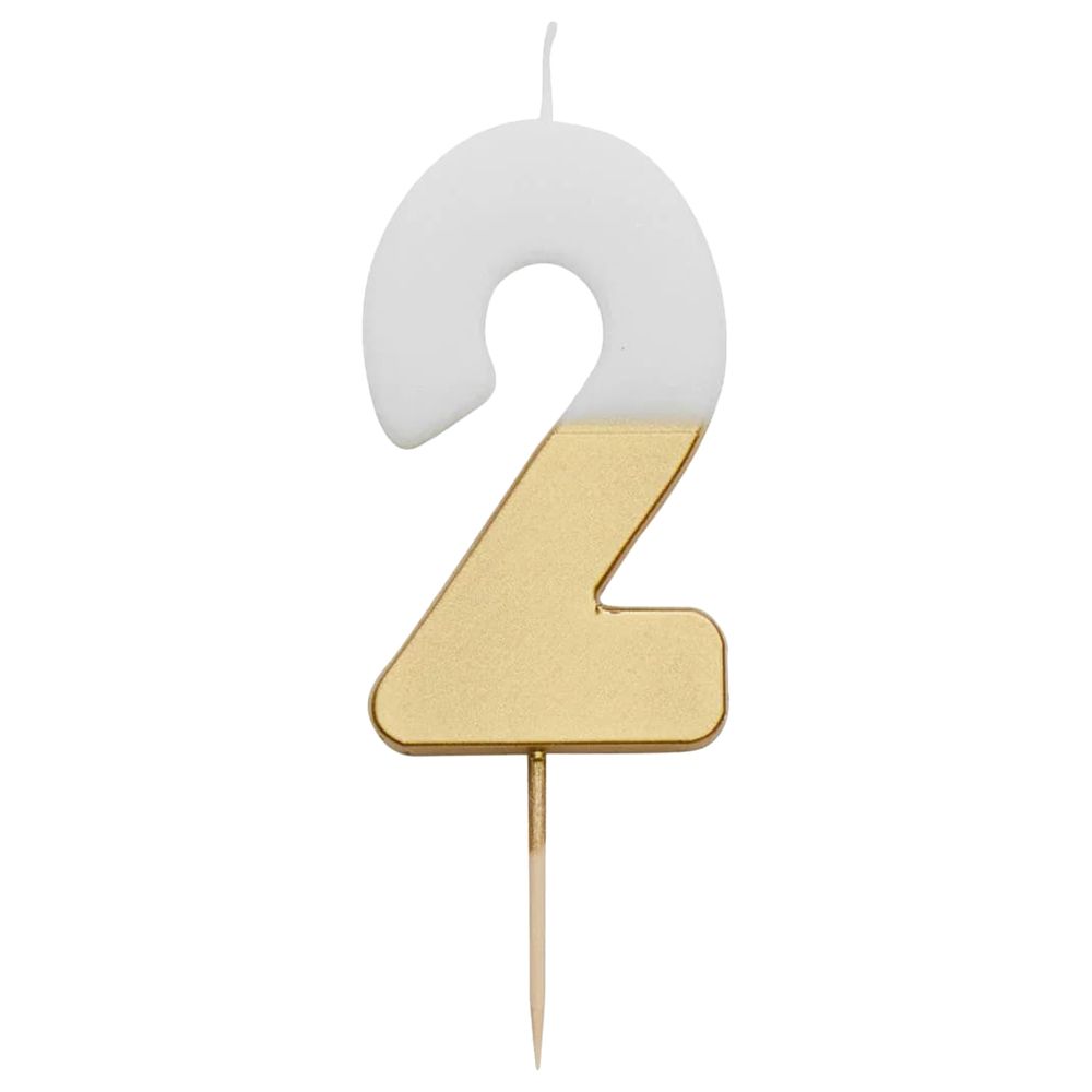 Talking Tables - We Heart Birthdays Number Candle 2 - Gold