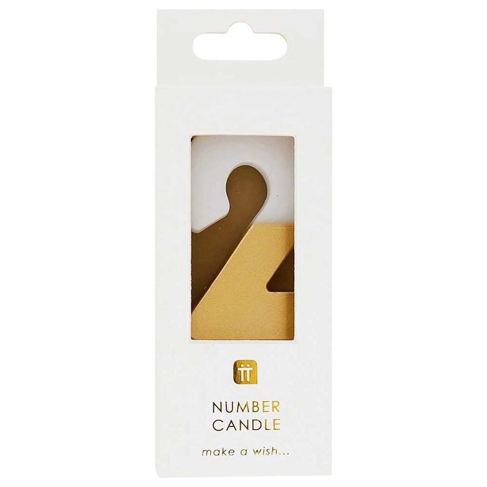 Talking Tables - We Heart Birthdays Number Candle 2 - Gold