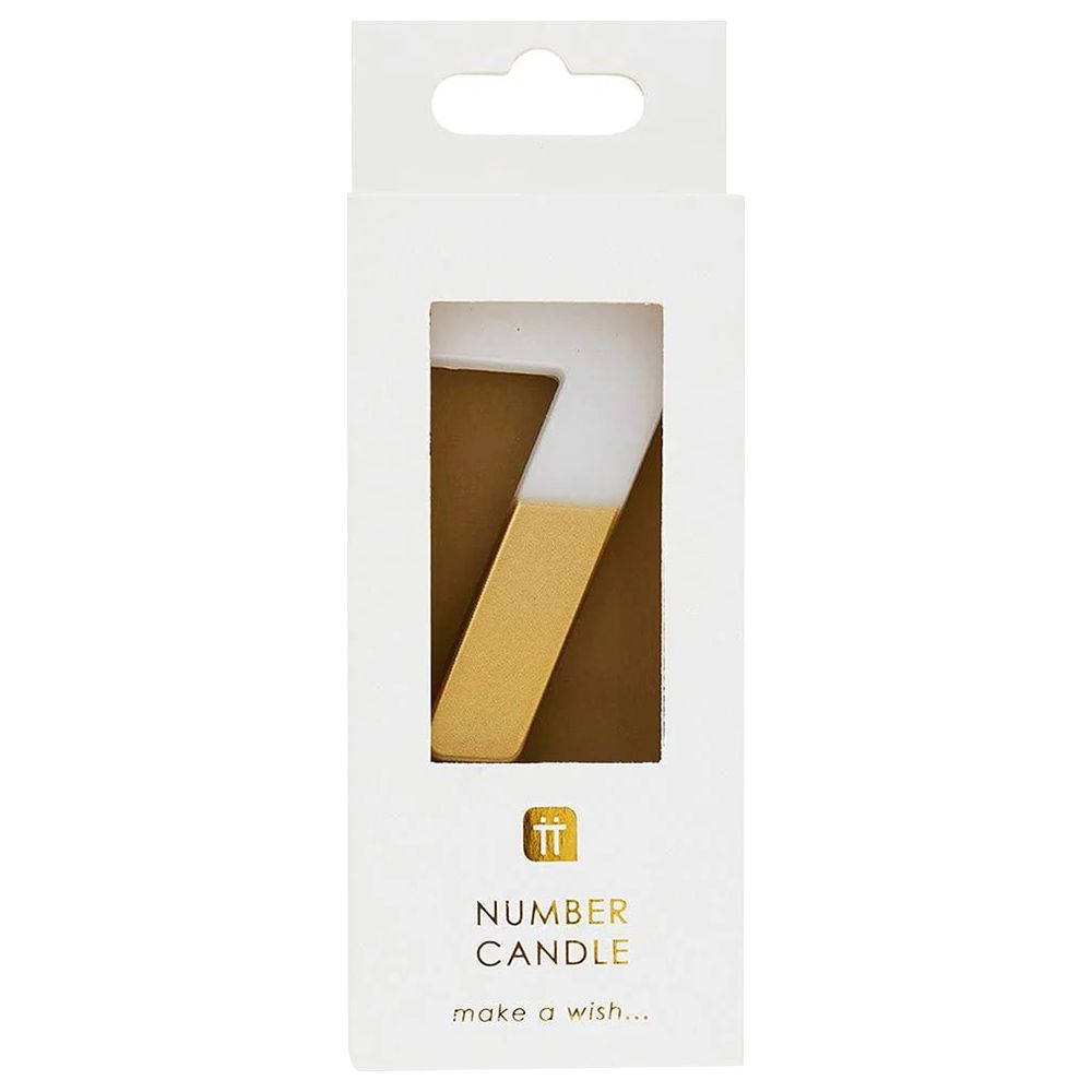 Talking Tables - We Heart Birthdays Number Candle 7 - Gold