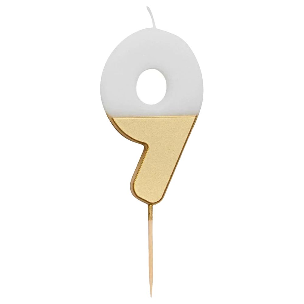 Talking Tables - We Heart Birthdays Number Candle 9 - Gold