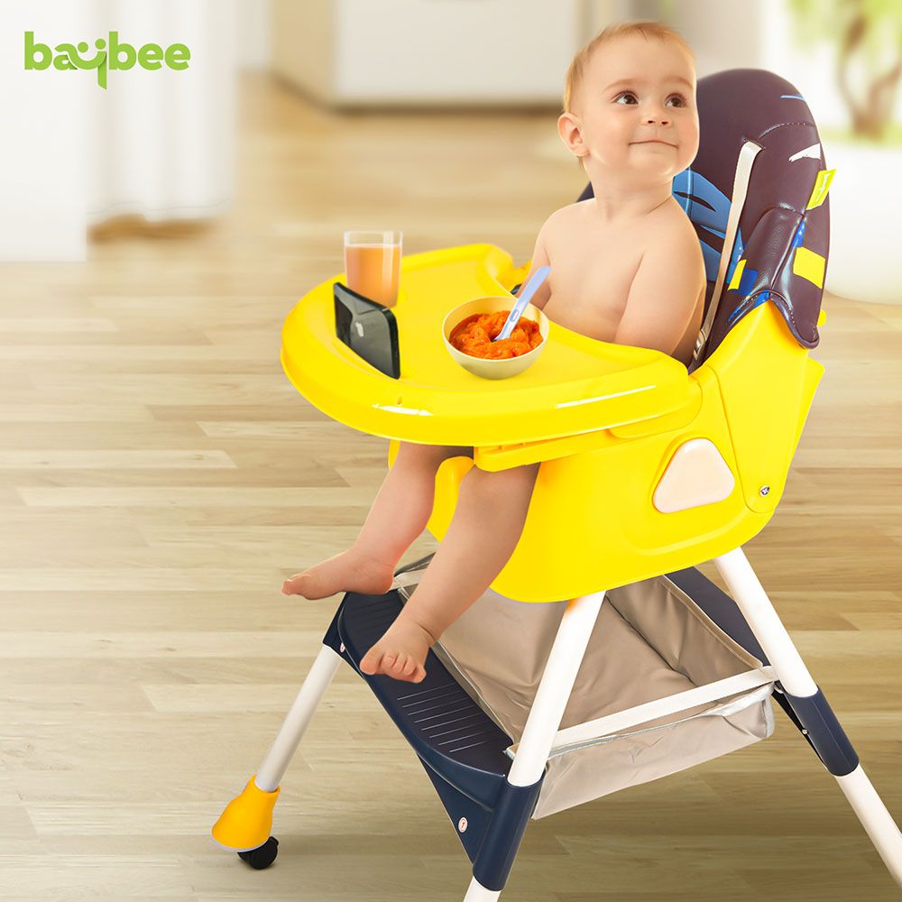 Baybee - 3-In-1 Fiora Convertible Baby High Chair - Blue/Yellow