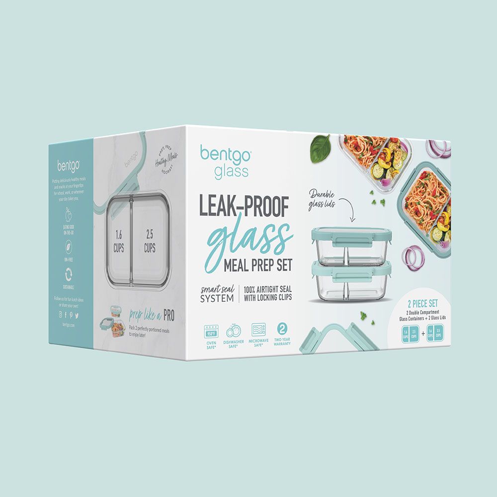 Bentgo - Leak-Proof Glass Food Storage Set - Coastal - 4pcs