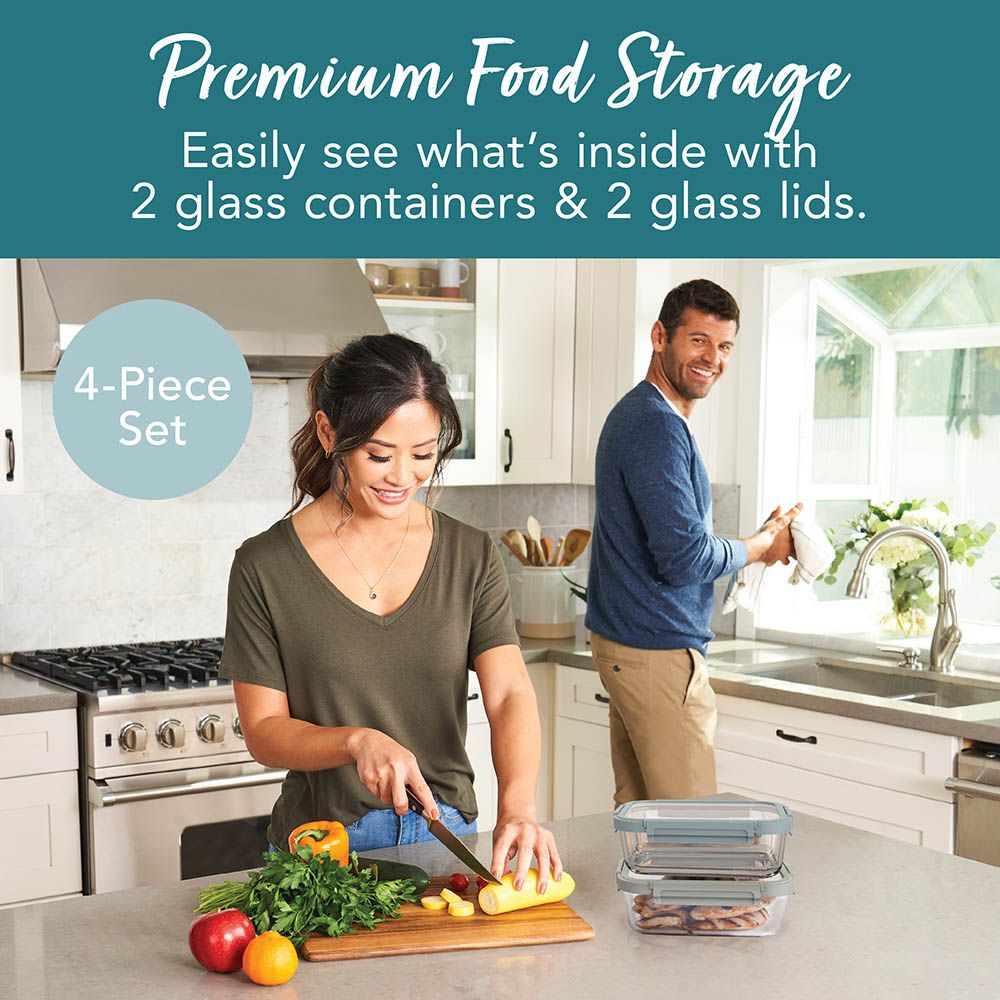 Bentgo - Leak-Proof Glass Food Storage Set - Pebble Beach - 4pcs