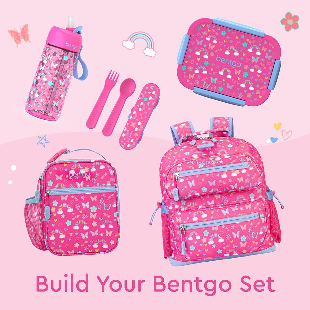 Bentgo - Kids Prints 4 Compartment Slim Lunchbox - Rainbow/Butterflies