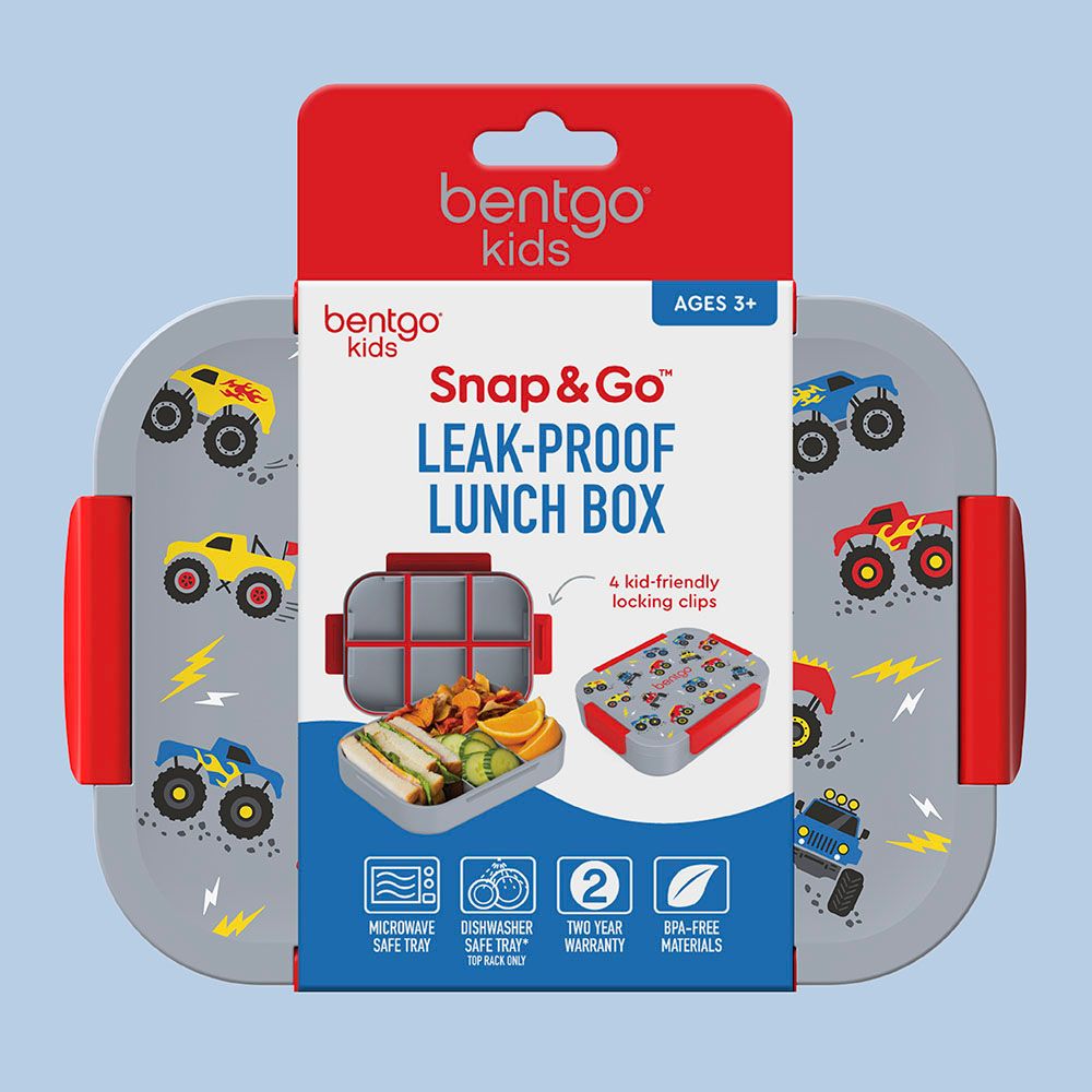 Bentgo - Kids Prints 4 Compartment Slim Lunchbox - Trucks