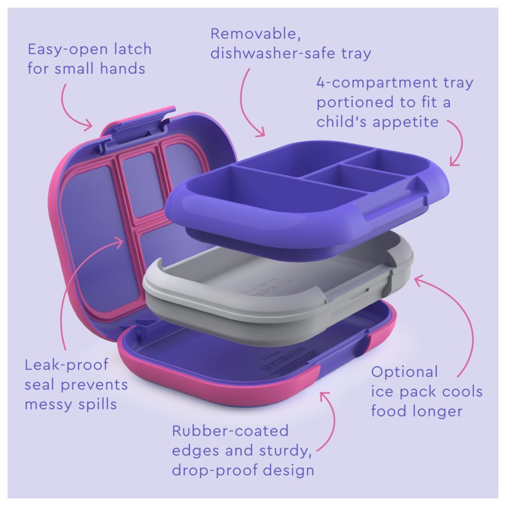 Bentgo - Kids Chill 4 Compartment Lunch Box - Electric Violet