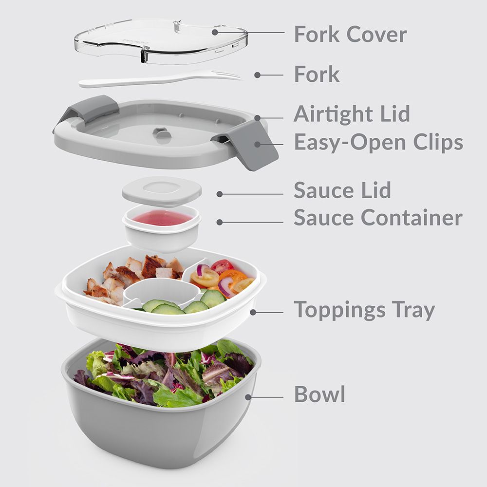 Bentgo - 2 Compartment Salad Container - Grey