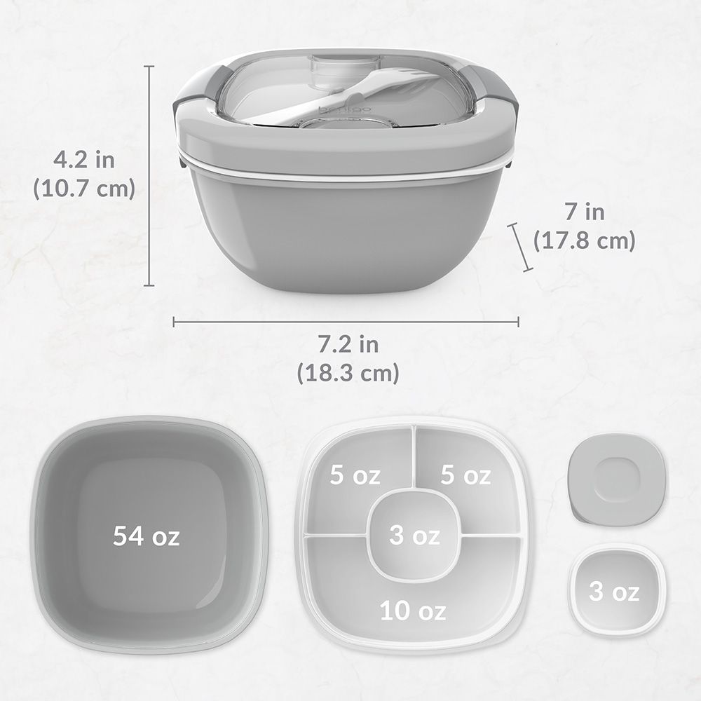 Bentgo - 2 Compartment Salad Container - Grey