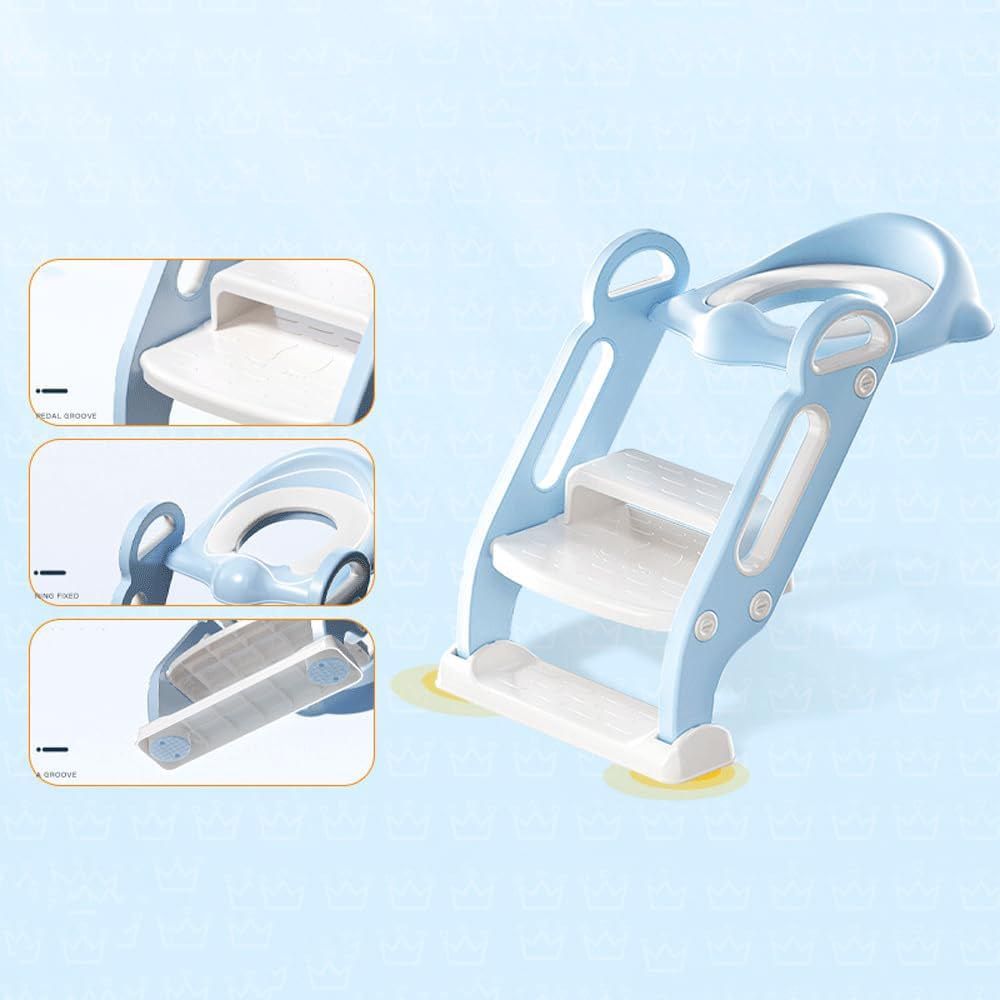 Little Angel - Baby Potty Trainer Step Stool And Seat - Blue