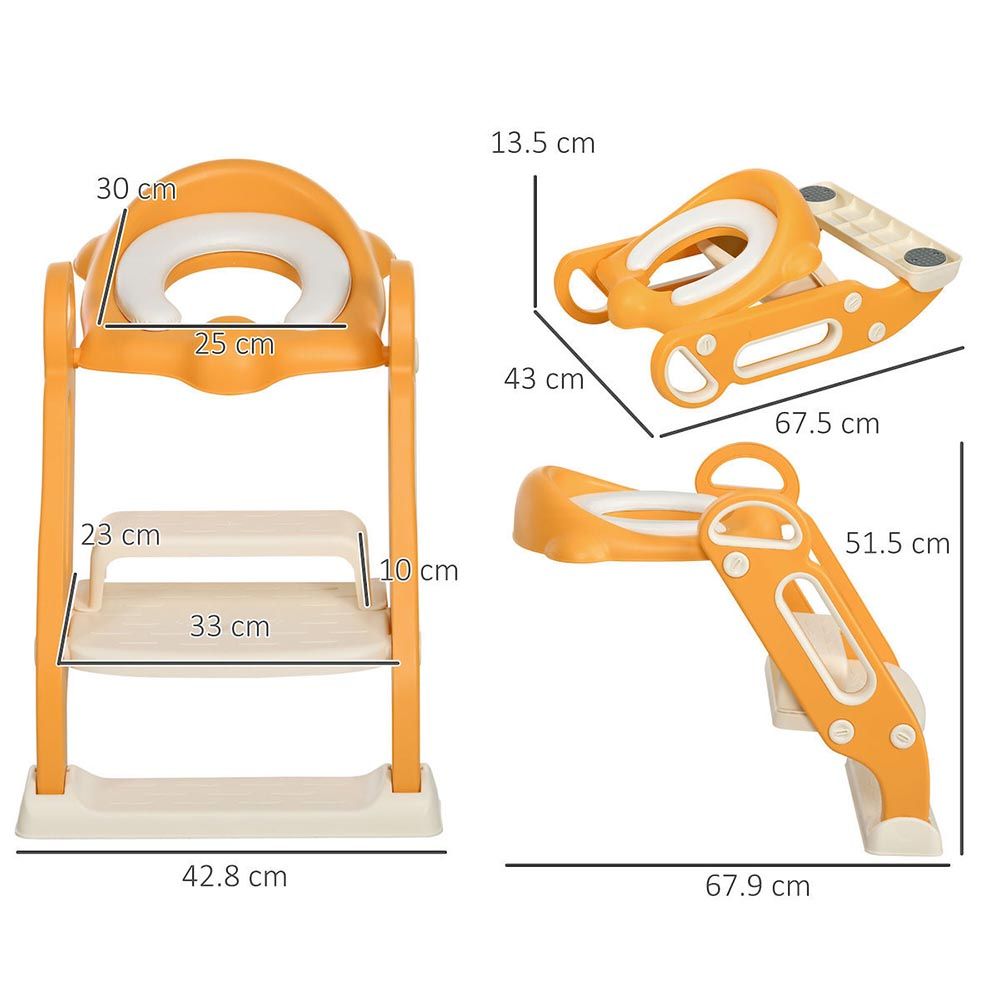 Little Angel - Baby Potty Trainer Step Stool And Seat - Orange