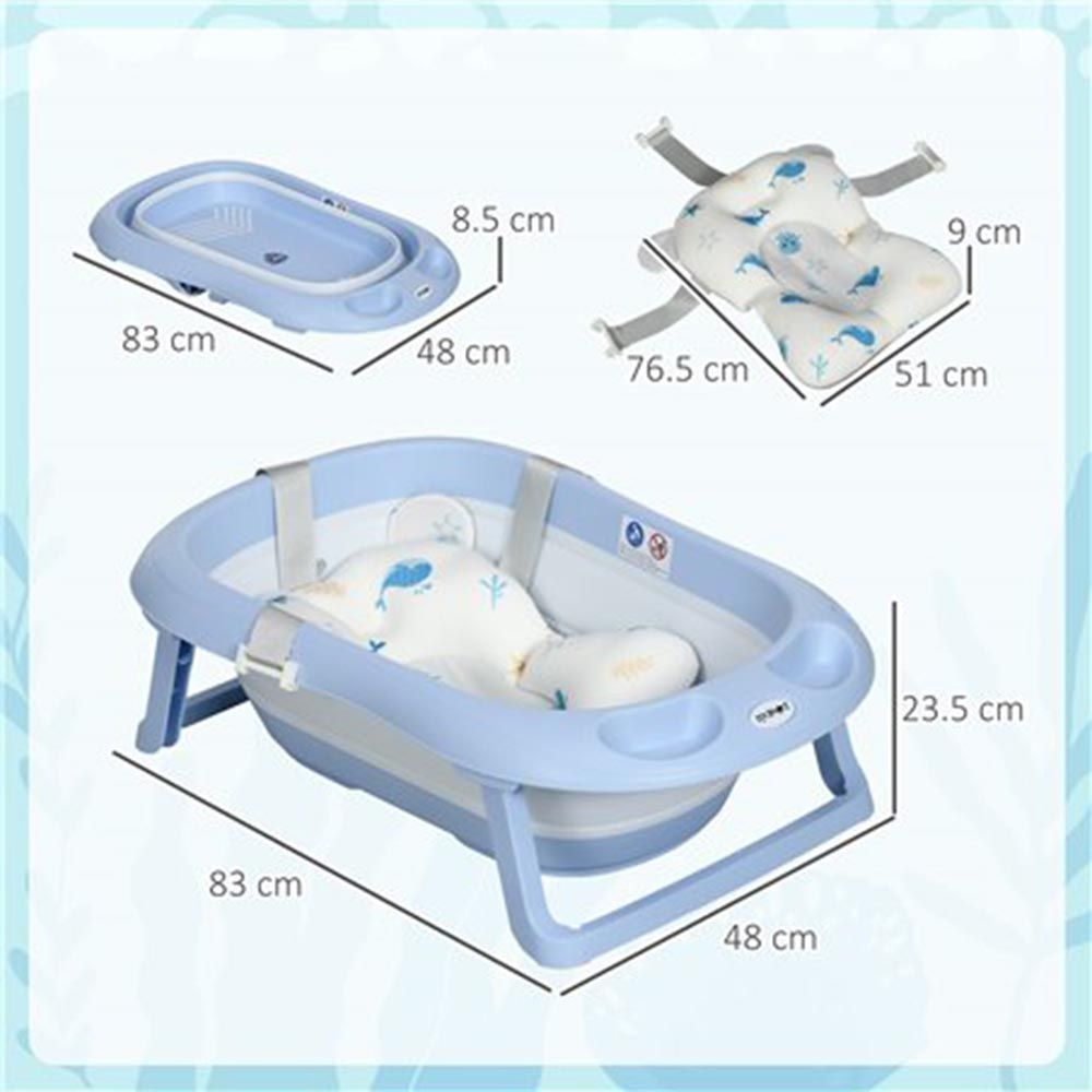 Little Angel - Baby Foldable And Portable Bathtub - Blue