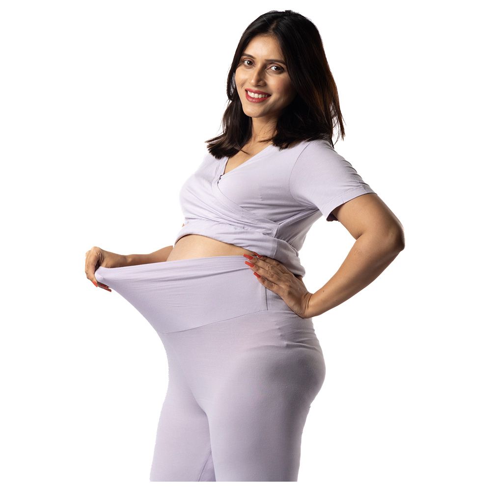 Block Hop - 2pc-Set - Maternity Co-Ord Set - Lilac