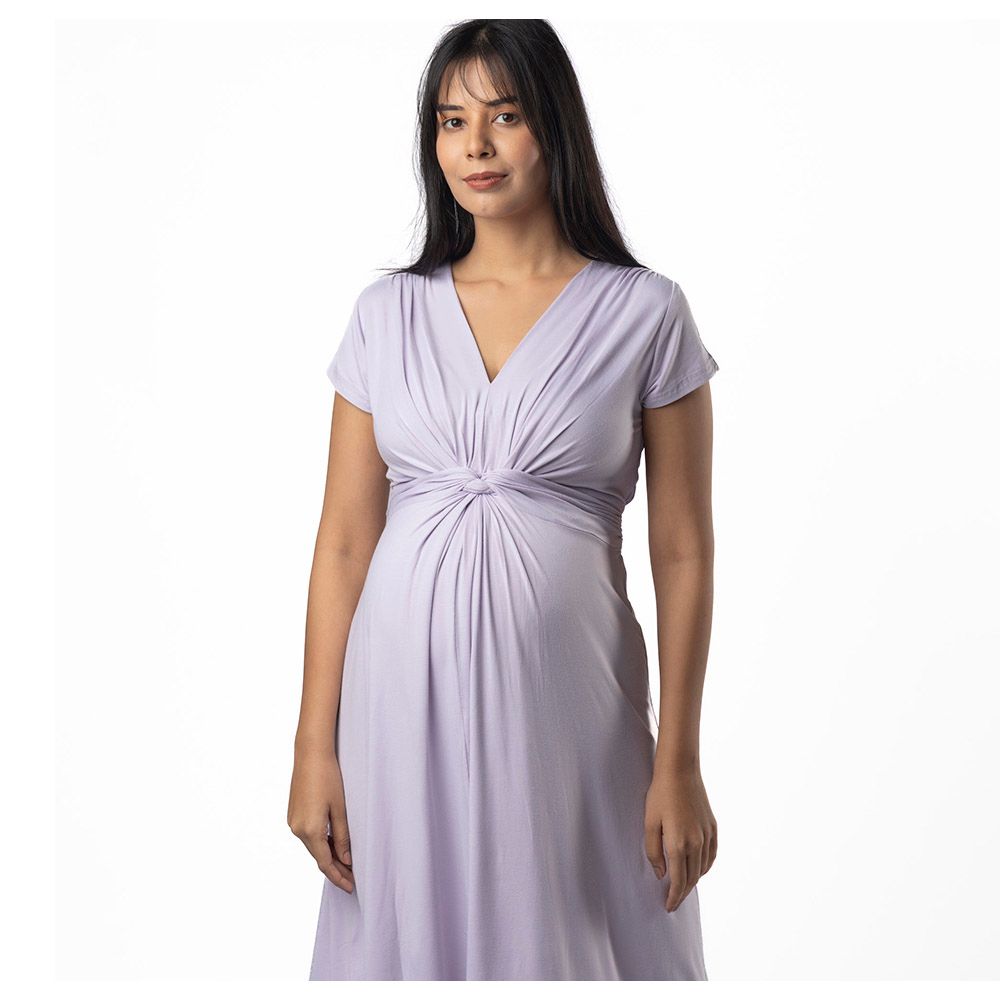 Block Hop - Maternity Everyday Dress - Lilac