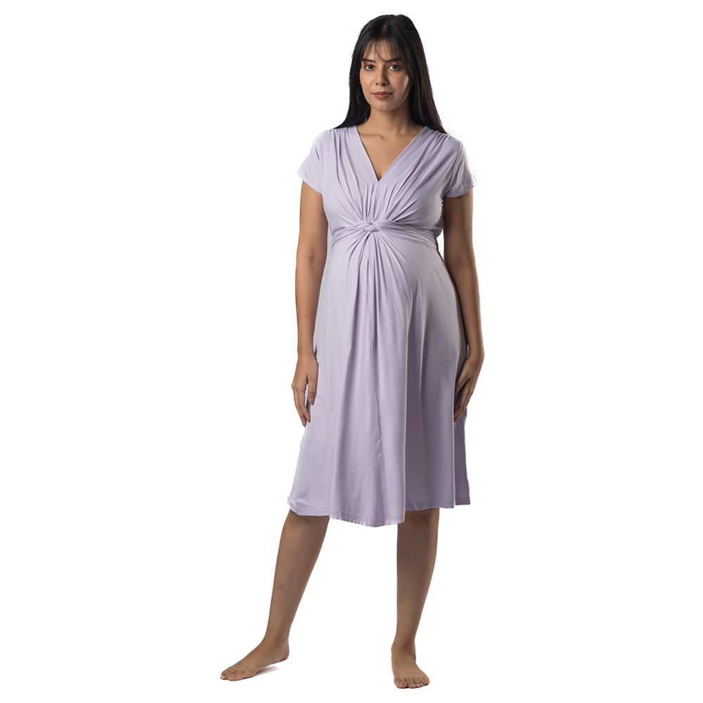 Block Hop - Maternity Everyday Dress - Lilac