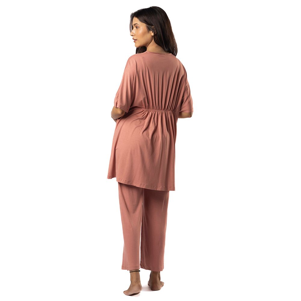 Block Hop - Maternity Kaftan Top - Old Rose