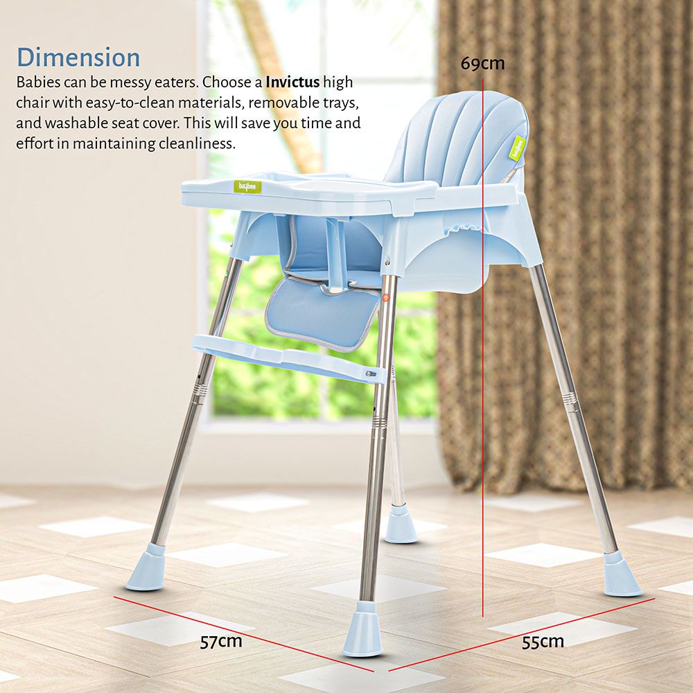 Baybee - 2-In-1 Invictus Baby High Chair - Blue