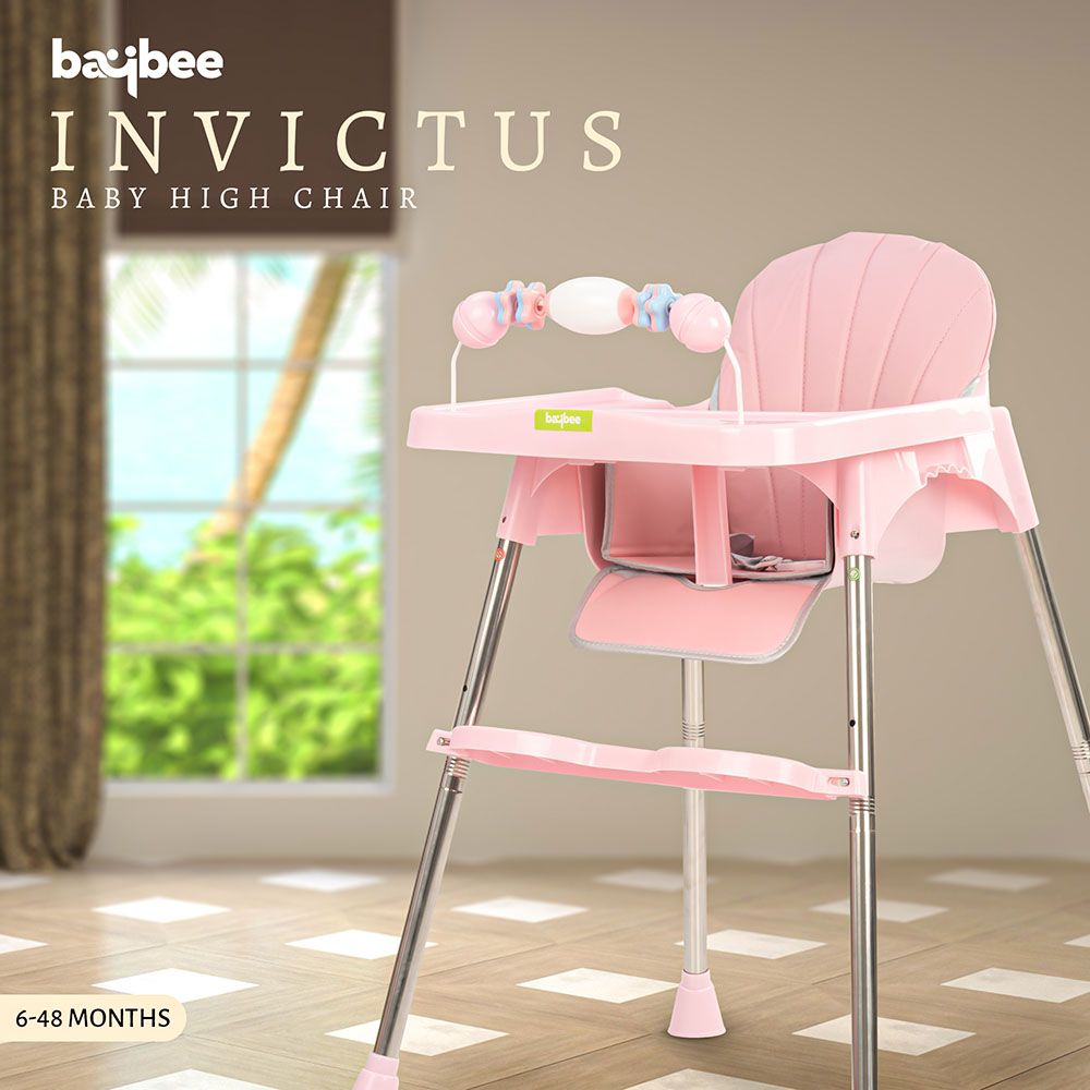 Baybee - 2-In-1 Invictus Baby High Chair - Pink